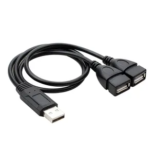 USB 2.0 1 to 2 Y Splitter Cable Adapter USB 2.0 Type A Male to Dual USB 2.0 Female Data Sync and Charging Cable Extension Cord