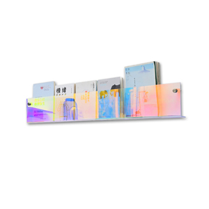 Estantería de acrílico, iridiscente, estante de exhibición de acrílico, estilo minimalista, decoración de librería, estantería de pared,. - Product Image 6