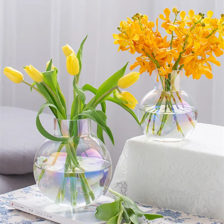 most popular classic glass flower vase tabletop vase glassware crystal glass vasae for home decoration