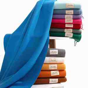 Chal Largo de Lana Pashmina de Alta Calidad con Logotipo Personalizado, Elegante, Suave, Color Rojo Cálido, para Mujeres de Oficina, YHK0075 - Product Image 5