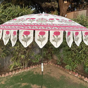 ร่มกันแดดลายดอกไม้ ดีไซน์ใหม่ล่าสุด โครงไม้ หรูหรา ทันสมัย คลาสสิก เรียบง่าย ควบคุมด้วยมือ ผ้าใบขนาดใหญ่ 2.7 เมตร ลายพิมพ์ใหม่ - Product Image 1