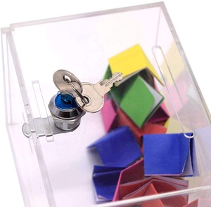 Boîte à cartes de mariage personnalisée en acrylique avec serrure, boîte à bulletins en plexiglas, boîte à dons - Product Image 5