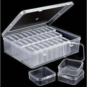 Caja de almacenamiento transparente grande 5530, 30 compartimentos para cuentas, accesorios de joyería, organizador de escritorio con tapa - Product Image 4