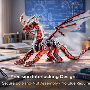 Puzzle 3D in Metallo per Adulti, Kit Modello Meccanico di Pterosauro, Progetto <span class=keywords><strong>Hobby</strong></span> Dinosauro Steampunk, Decorazione da Scrivania, Esposizione per Ufficio - Product Image 6