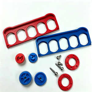 Kit de Ensamblaje de Soporte de Engranajes de Aluminio Mecanizado por CNC, Engranajes Cónicos y Rectos de Precisión Anodizados en Rojo y Azul, Acero Inoxidable, Guangdong - Product Image 2