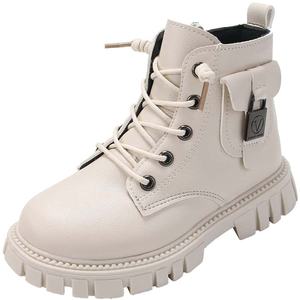 Botas de Invierno de Diseño para Niñas, Botas Formales de Tacón Alto Estilo Martin, Color Sólido, Cierre Lateral con Cremallera, Botas de Senderismo Gruesas y Modernas para Niños - Product Image 3
