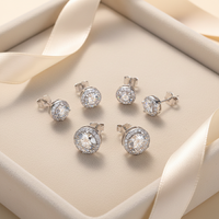 3mm-10mm Boucles d'oreilles classiques Mossanite à vis Bijoux de luxe en argent sterling 925 VVS Moissanite Diamond Ear Stud pour hommes femmes