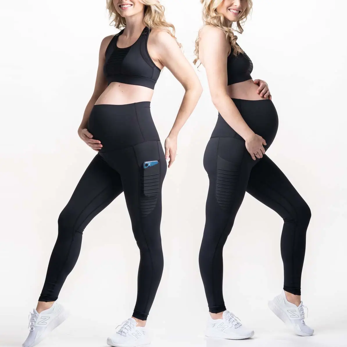 OEM Pregnant Women Comfort Sports Fitness Yoga Wear Pants With Pocket Stretchy Maternity Leggings Soft Nylon Pregnancy Panties