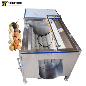 Laveuse-éplucheuse à rouleaux en acier inoxydable pour pommes de terre, légumes-racines et fruits, capacité 200 kg - Product Image 4