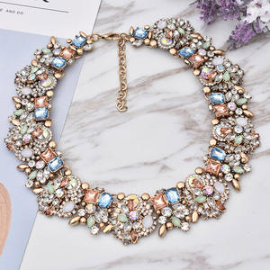 אופנה אישית נשים קסם תכשיטי חדש קולר גדול הצהרת קריסטל ריינסטון כלה חתונה תליון שרשראות - Product Image 4