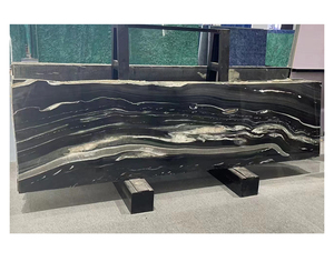 Batu marmer lembaran kuartz hitam Brazil Casablanca untuk atasan meja dapur - Product Image 1