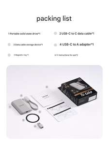 Lexar ES5 portatile PSSD disco rigido esterno 1TB 2TB magnetico SSD per USB-C compatibili con smartphone e PC - Product Image 6