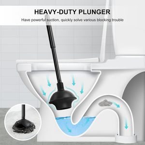 Ensemble brosse et déboucheur de toilettes semi-cachés, kit d'outils de nettoyage pour salle de bain, maison, hôtel, toilettes - Product Image 3