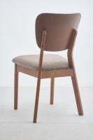 Chaises de salle à manger en gros avec coussin en tissu doux, pieds en bois d'hévéa peints, chaises de bureau et de bar