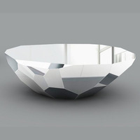 Meuble de salon rectangle moderne avec table basse en métal miroir