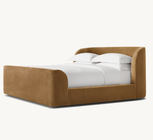 מלון מיטה בסגנון אמריקאי בסגנון עץ חדר שינה ריהוט בד לוח פלטפורמה מיטה עם footboard - Product Image 2