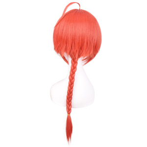 Peluca de Cosplay Ainizi de 50 cm, Naranja, Trenza Simple, Kamui, <span class=keywords><strong>GINTAMA</strong></span>, para Hombre - Product Image 4