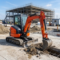 Mini-excavatrice compacte diesel à chenilles en caoutchouc, best-seller, pour petites exploitations agricoles et jardins