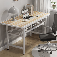Table pliante moderne en noyer clair Mobilier de bureau peu encombrant pour le salon, la maison, la cuisine et la chambre à coucher