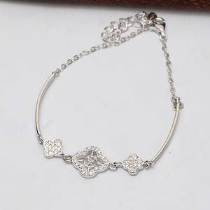 S925 Silver Bracelet for Women with Lucky Grass Flower Hand Rope Design 5.5-6.5 Pearl DIY <b>Jewelry</b> Accessories Empty <b>Tray</b> 539 - Product Image 3
