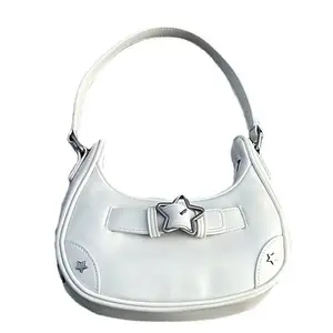 Star Buckle Baguette Underarm commuting handbag for ladies trendy fashion purse and handbag ladies metallic bags for women's bag
