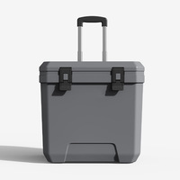 Grande glacière portable non électronique de 38qt avec roues d'incubateur à tige de traction Technologie thermique pour garder les aliments frais au camping