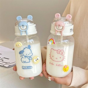 Hochwertiger isolierter Stroh becher mit süßem Bären design für Sommer aktivitäten im Freien wie Wandern mit direktem Trinkwasser fluss - Product Image 2
