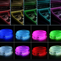 Lampe d'ambiance RGB USB pour l'intérieur de la voiture, 1m/2m/3m/4m/5m, bande lumineuse pour les fentes de porte