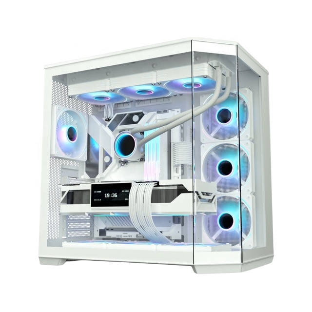 JNP-D60W Fishtank 3 Glass ATX Gaming Computer case PC Computer case