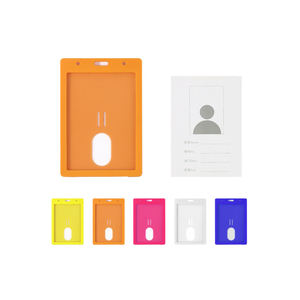 FOSKA Lot de 12 Étuis Rigides Verticaux en Plastique pour Cartes d'Identité avec Encoche pour le Pouce et Fentes & Trous pour Chaîne pour Personnel Scolaire et Infirmiers - Product Image 1