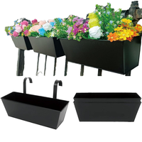 Jardinière rectangulaire en fer pour plantes succulentes, garde-corps de jardin, seau suspendu décoratif pour balcon, centre commercial