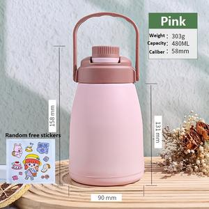 Bouteille d'eau portable en verre à double paroi de 480 ml avec logo - Product Image 5