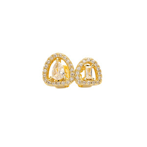 Anneaux de <span class=keywords><strong>nez</strong></span> creux double cœur Grand Zircon Bijoux de corps tendance Hip-Hop Halloween Personnalité Mode Dents d'or de haute qualité - Product Image 5