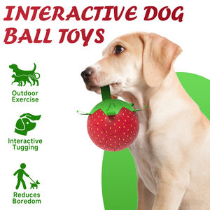 KINYU PU çevre dostu katı desen köpek interaktif top açık egzersiz ve sıkıntı kabartma için oyuncak Tugging - Product Image 3