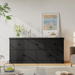 <span class=keywords><strong>Commode</strong></span> <span class=keywords><strong>noire</strong></span> à <span class=keywords><strong>5</strong></span> <span class=keywords><strong>tiroirs</strong></span> pour placard, <span class=keywords><strong>commode</strong></span>, commodes et commodes pour le salon - Product Image 4