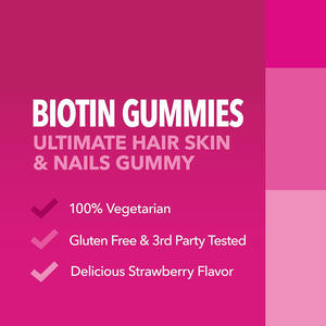 OEM Factory Biotin Gummies Complex Vitamins Minerals Suplemento para el cabello Uñas Salud para adultos Mujeres embarazadas Recién nacidos - Product Image 4