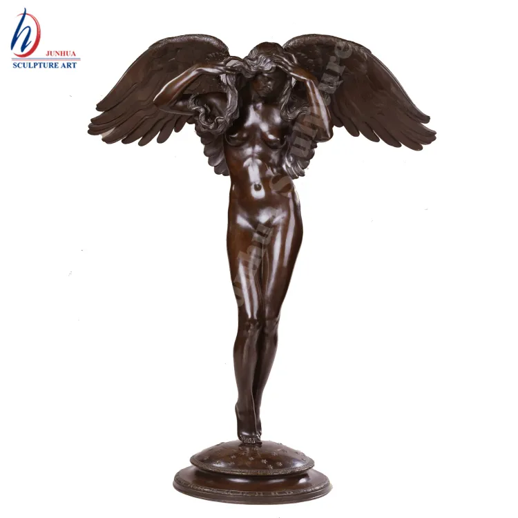 Estátua de anjo tamanho-vida para venda, estátua de anjo com asas de bronze