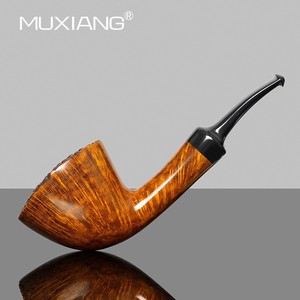 Bent Tobacco Pipe Briar Wood 3mm Mouthpiece Vulcanized Rubber Wholesale Smoking Pipe - Product Image 3