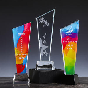 थोक OEM ODM रंग मुद्रण k9 रंगीन क्रिस्टल ट्राफियां प्लाक क्रिस्टल पुरस्कार रंगीन क्रिस्टल ट्रॉफी - Product Image 5