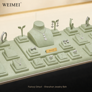 Expositor de joyería de microfibra de terciopelo personalizado de la marca WEIMEI para anillos, collares y pendientes, para mostrador de tienda o escaparate. - Product Image 1