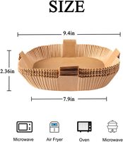 100 pièces de doublures en papier sulfurisé carrées jetables et réutilisables pour friteuse à air, imperméables, antiadhésives, pour cuisson alimentaire, type bols et assiettes