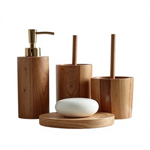 Ensemble de salle de bain en bois pour projets de rénovation, aménagements intérieurs modernes et améliorations contemporaines des meubles de salle de bain - Product Image 1