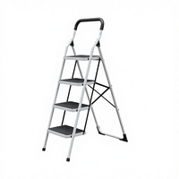 Échelle escamotable moderne en acier pour la maison avec main courante, rangement facile, design pliable, certifiée EN131, capacité 150 kg, extensible jusqu'à 1,8 m