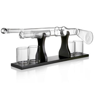 Vente en gros personnalisé fusil de chasse whisky verre de décantation ensemble carafe liqueur bouteille contenant distributeur whisky carafe avec verres à balles - Product Image 5