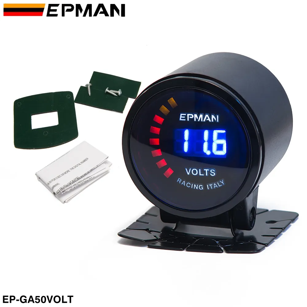 EPMAN Automotor Auto 2" 52 mm Digitaler gerauchter 20 LED Digitaler Voltmeter-Gängeinheit mit Halterung EP-GA50VOLT