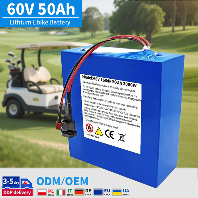 Grade a 60V 50Ah LiFePO4 Battery Pack 18650 Deep Cycle 6000 Cycles for Electric Scooter E-Bike Motorcycle ODM Smart BMS LFP Cell