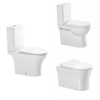 Pour Empolo luxe une pièce toilette murale moderne en céramique blanche deux parties salle de bain commode filigrane s-piège chasse tabouret de nuit pour Ho