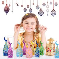 Boîtes à bonbons Eid Mubarak Boîte à bonbons Ramadan Sacs-cadeaux Eid Snack Sucre Chocolat Goody Treat Bag Mosquée Moon Boîtes d'emballage de bonbons