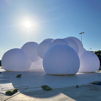 Tente nuage blanche gonflable de 14 m/47 pi, imperméable, architecture gonflable, nuages, installation artistique extérieure, maison blanche gonflable