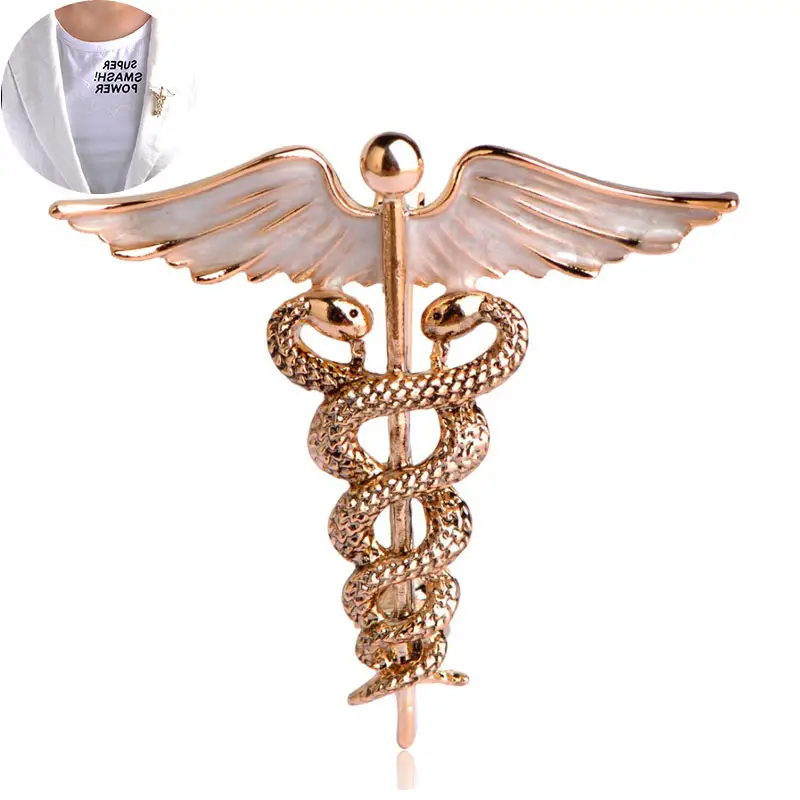 Wholesale RN Registered Nurse Caduceus Vintage Enamel Caduceus Medical Brooch fashion designer broches brooch pin brooch pin